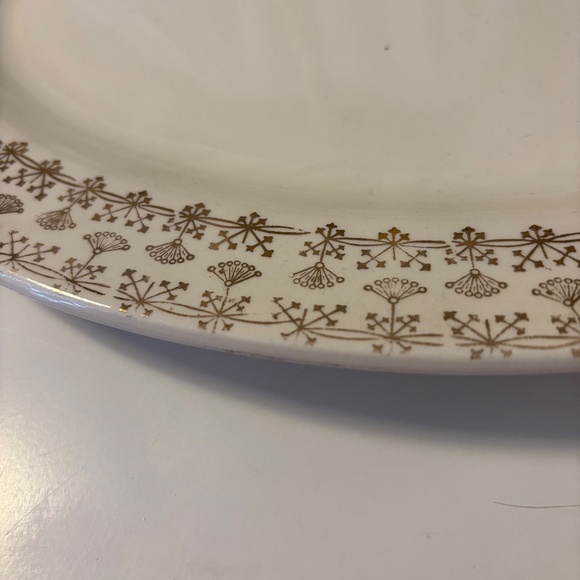 Heritage Thrift Gold 22K Gold China Dinnerware Serving Platter Off White Gold - Picture 3 of 4
